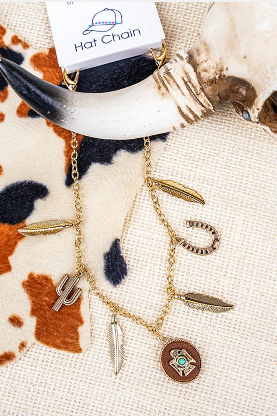 Gold and Feathers Trucker Hat Chain