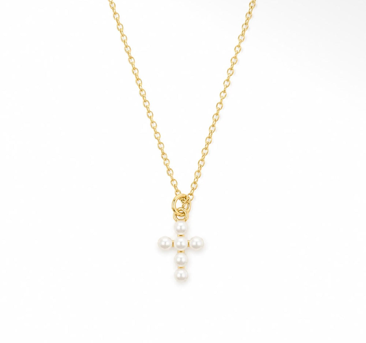 Pearly Cross Necklace