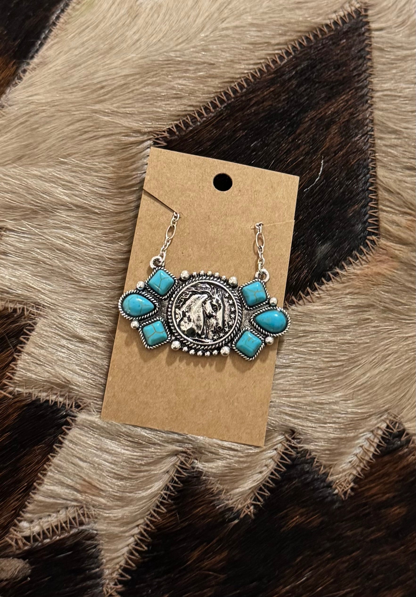Turquoise Horse Necklace