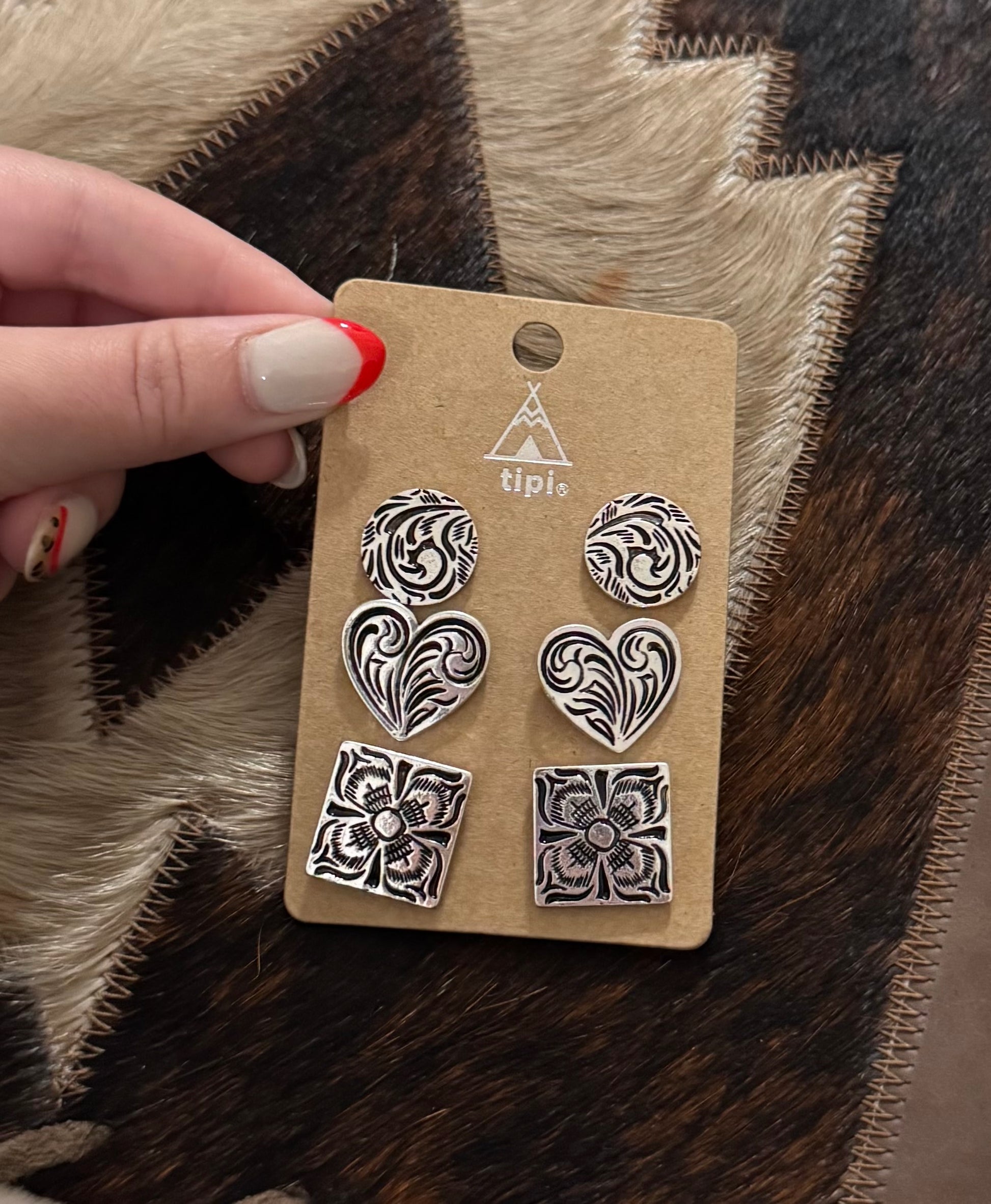 Tooled Earring Set