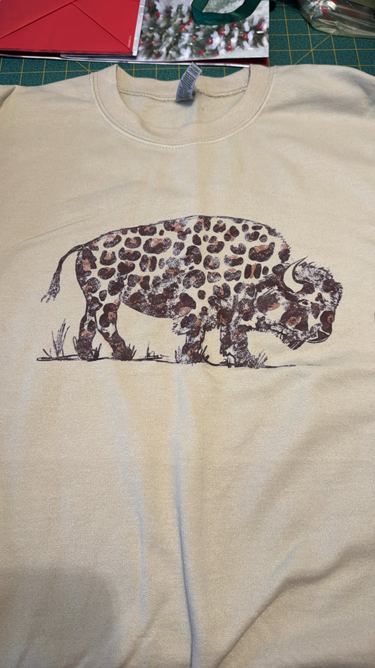 Leopard Buffalo Crewneck- Medium