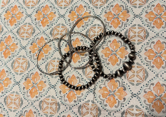 Rhinestone Cowgirl Bracelet Set