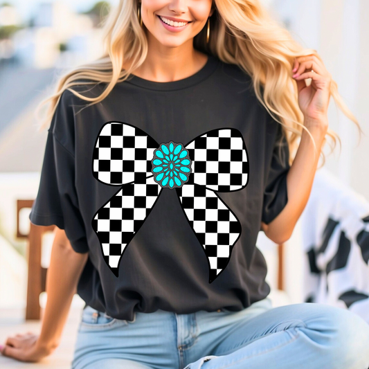 Checkered Bow Tee/Sweatshirt