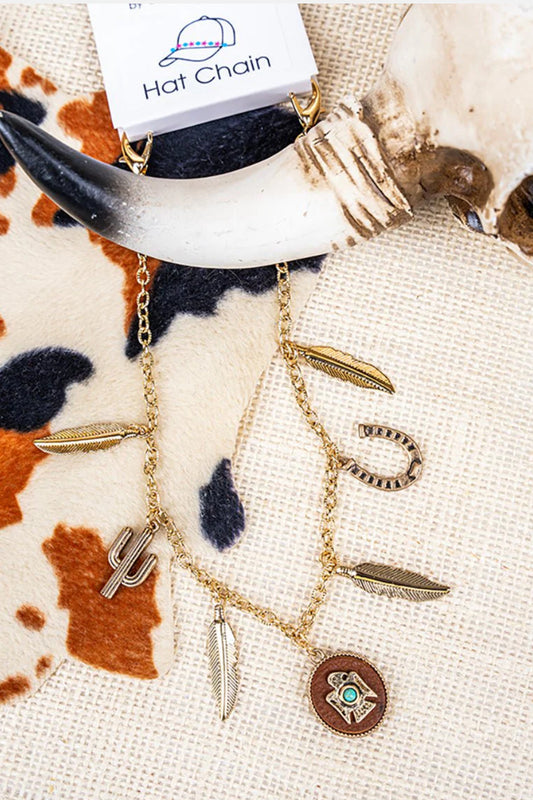 Gold and Feathers Trucker Hat Chain