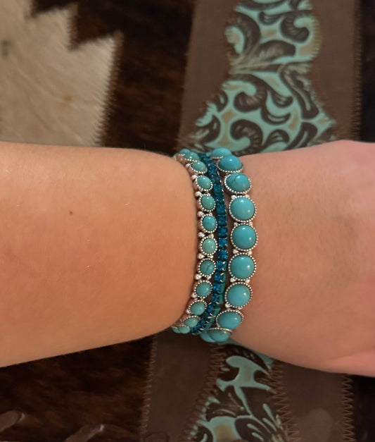 Turquoise Stretch Bracelet Set