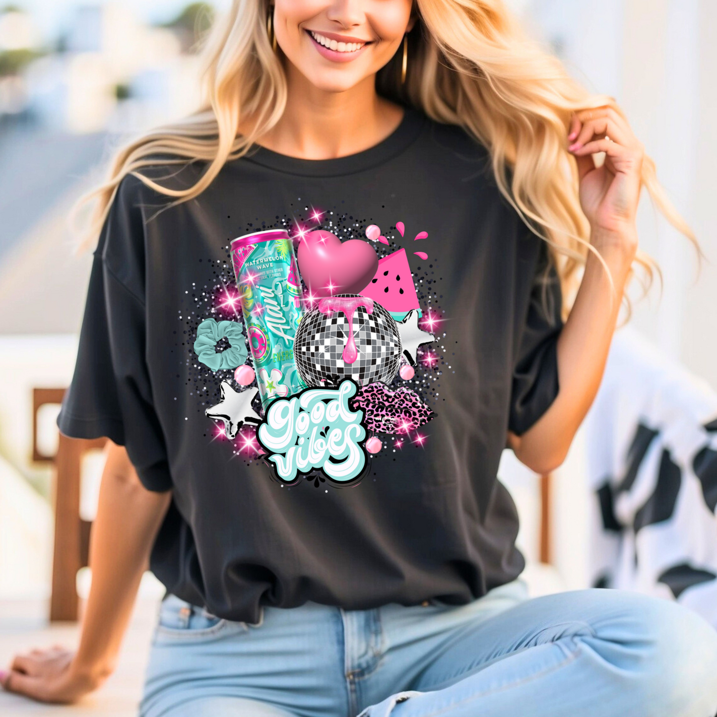 Alani Watermelon Wave Tee/Sweatshirt