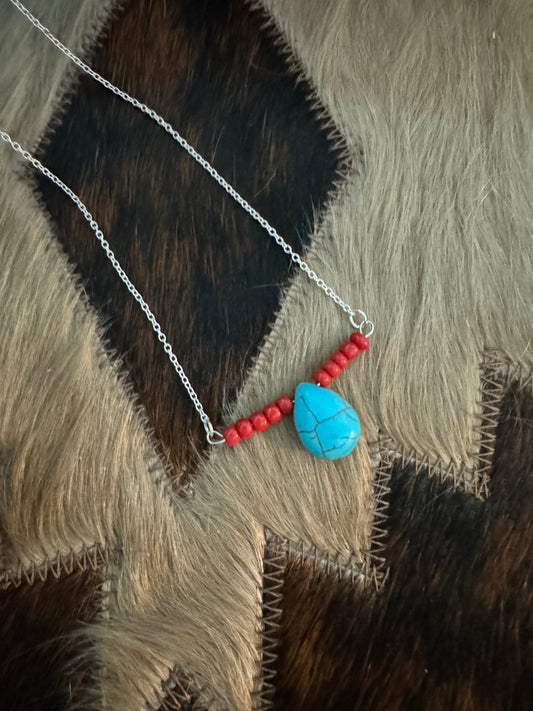 Turquoise Teardrop Necklace