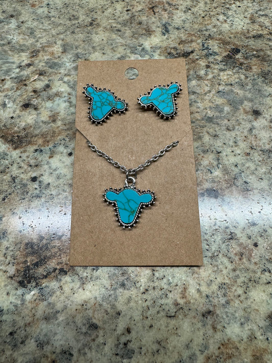 Turquoise Steer Head Set