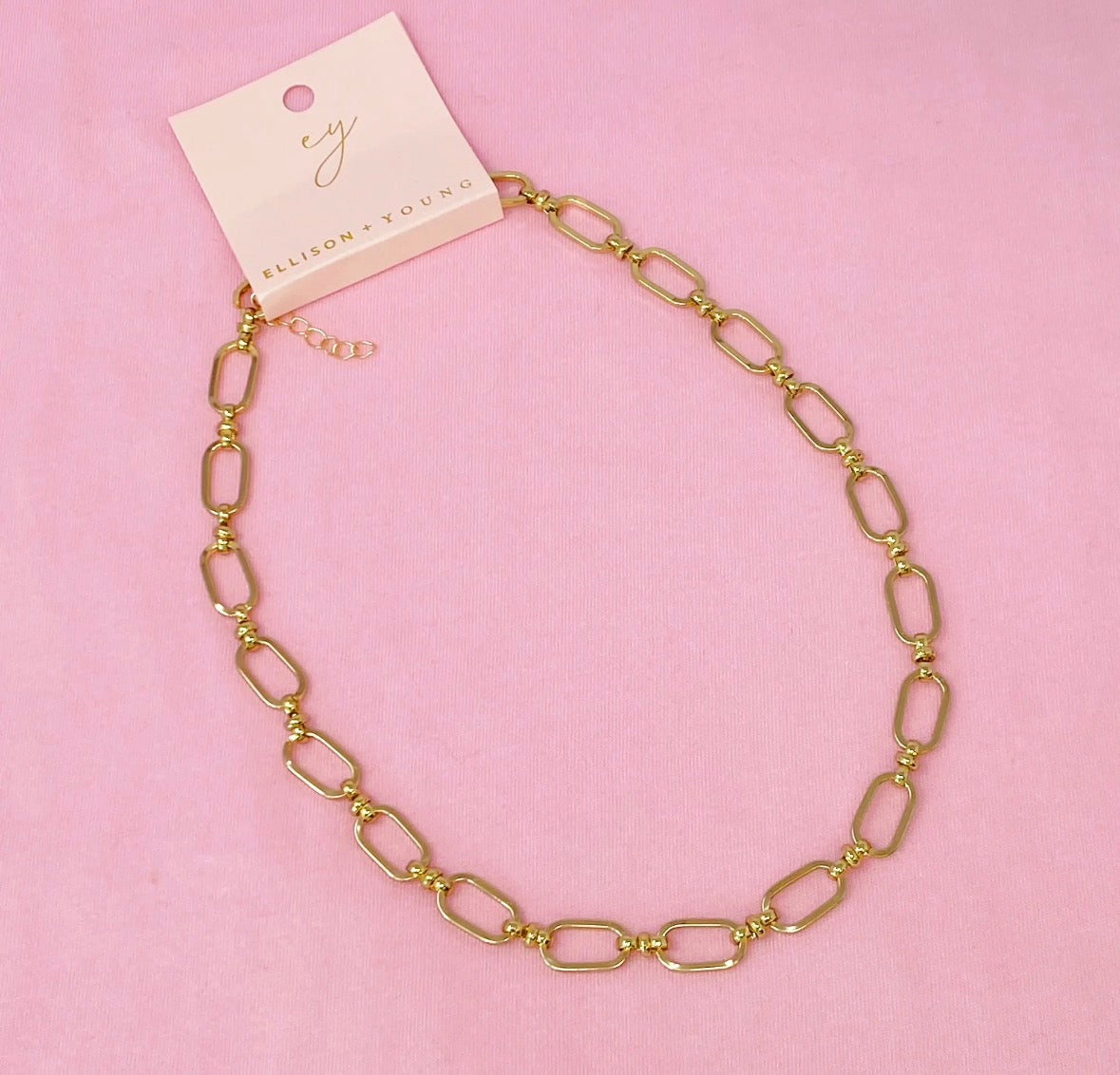 Amber Boxy Chain Necklace